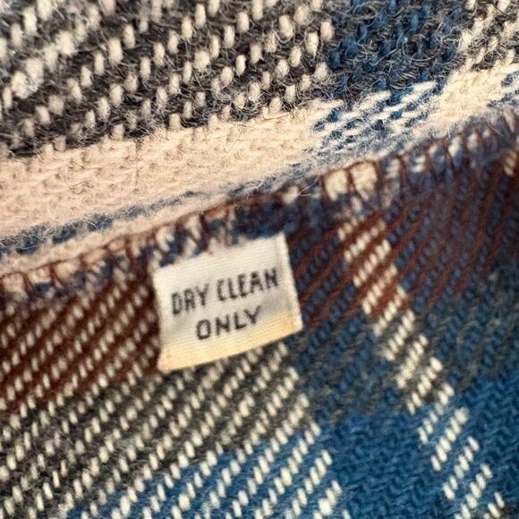 VTG Jordan & Cole USA Plaid Fringes Shacket Wool Blend L Western Barn Country - Picture 9 of 9